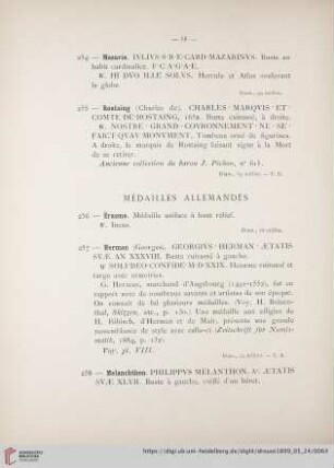Médailles Allemandes (Nr. 256 - 268)