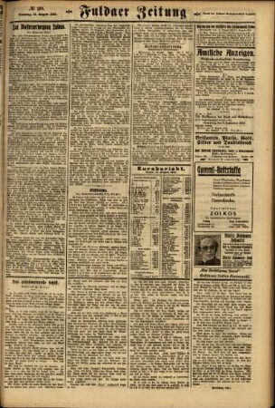 Zweite Ausgabe vom Sonntag, den 19. August 1923.
