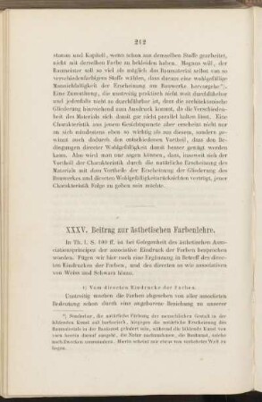 XXXV. Beitrag zur ästhetischen Farbenlehre.