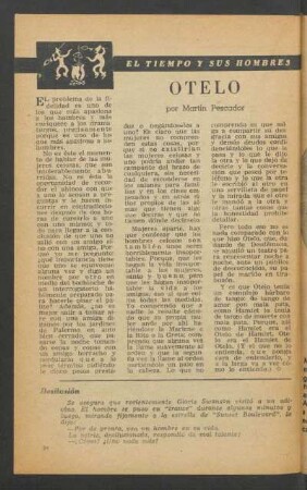 Otelo : El tiempo y sus hombres