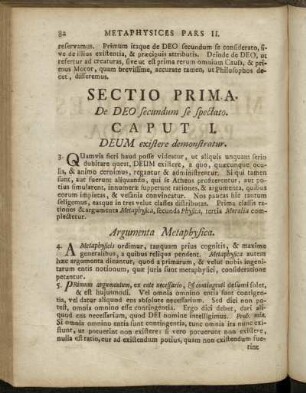 Sectio Prima. De Deo secundum se spectato.