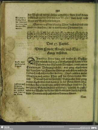 Das 57. Capitel. Vom Fewer, Krafft, und Wirckunge desselben