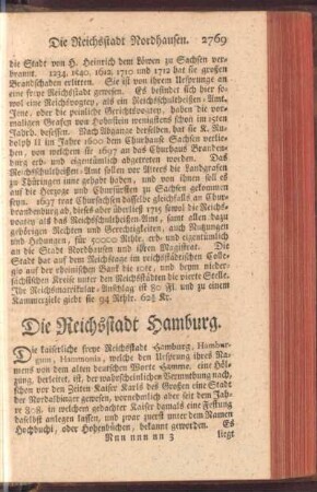 Die Reichsstadt Hamburg