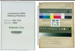 Entnazifizierung Erna Brabender , geb. 22.09.1901 (Prokuristin)