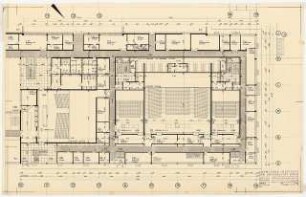 Chemische Institute der Universität Köln: Hörsäle Grundriss UG, 1:100