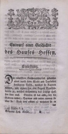 Entwurf einer Geschichte des Hauses Hessen.