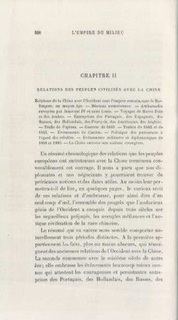 Chapitre II: Relations des peuples civilisés avec la Chine