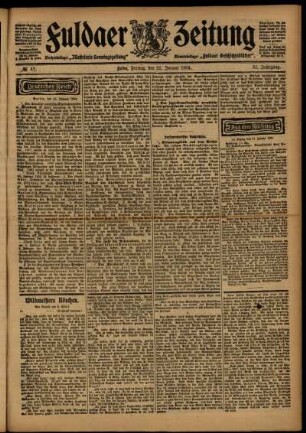 Ausgabe vom Freitag, den 22. Januar 1904.