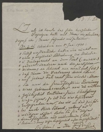 Brief an Philipp Jarnach : 13.01.1920