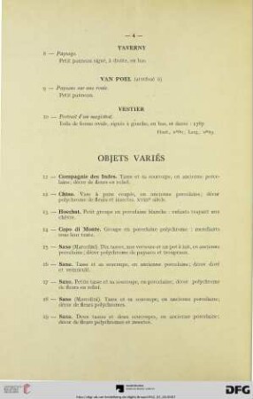 Objets variés (Nr. 11-58)