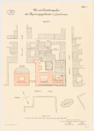 Regierungsgebäude, Gumbinnen: Lageplan 1:500