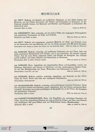 Mobiliar (Nr. 551-645)