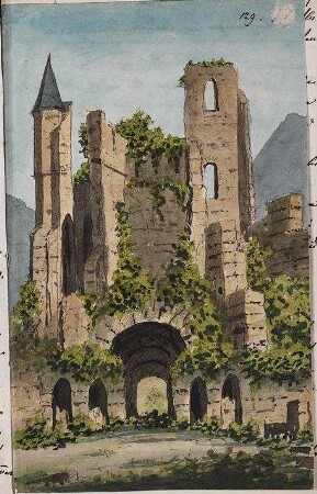 'Allerheiligen im badischen Schwarzwald' Klosterruine; Aquarell