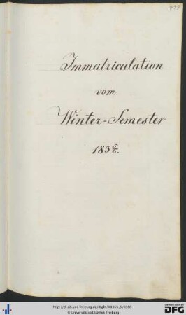 [S. 499] Wintersemester 1835/36