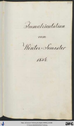 [S. 499] Wintersemester 1835/36