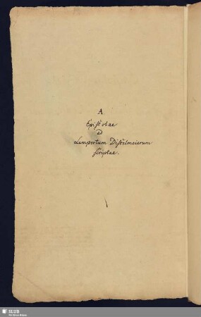 A. Epistolae ad Lampertum Distelmeyerum Scriptae.