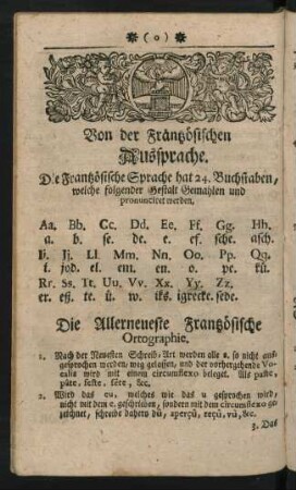 Von der Frantzösischen Aussprache