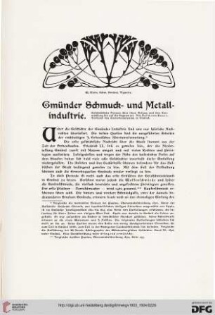 Gmünder Schmuck- und Metallindustrie