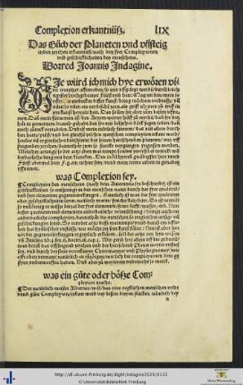 Das Buch der Planeten und uffsteigenden zeychen erkanntnüß, nach der fyer Complexionen und geschicklichkeiten des menschens.