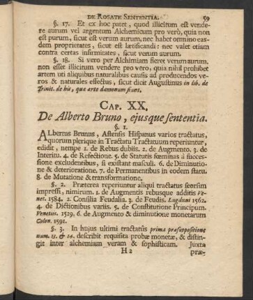 Cap. XX. De Alberto Bruno, ejusque sententia.