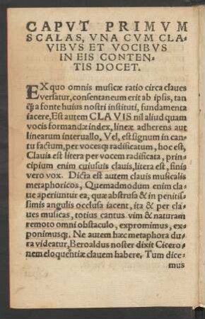 Caput Primum Scalas, Una Cum Clavibus Et Vocibus In Eis Contentis Docet.