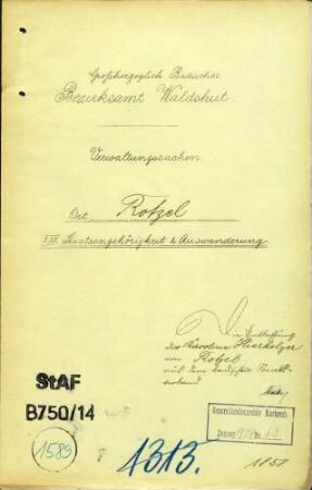 Auswanderung: Carolina Hierholzer, Rotzel, nach Rottenburg/Königreich Würtemberg