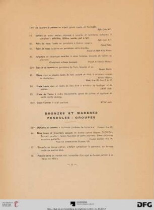 Bronzes et marbres (Nr. 85-108)