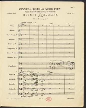 Concert-Allegro mit Introduction : für das Pianoforte mit Begleitung des Orchesters : Op. 134