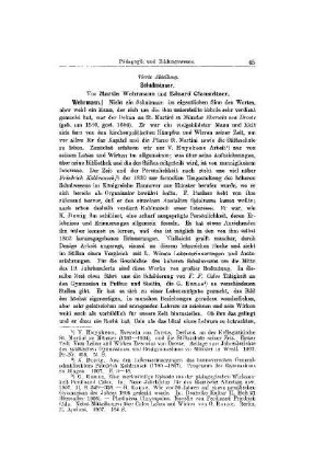 Einzelne pädagogische Richtungen, Pädagogen und Schulmänner : vierte Abteilung (Schulmänner) ; [Pädagogik und Bildungswesen]