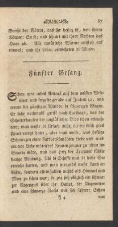 Fünfter Gesang