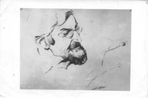 Mein Mann : Mein Mann (Hans Richter). Kohlezeichnung mit Tusche (1938; E. Richter). Entstanden in Ankara