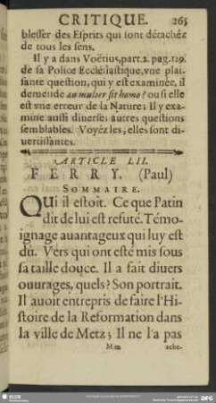 Article LII. Ferry (Paul)