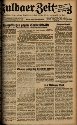 Ausgabe vom Montag, den 27. November 1939.