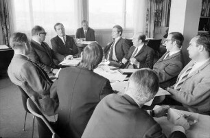 Kandidatur des Bundestagsabgeordneten Peter Corterier für den zweiten Wahlgang zur Oberbürgermeisterwahl am 26. April 1970