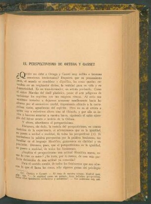 El perspectivismo de Ortega y Gasset