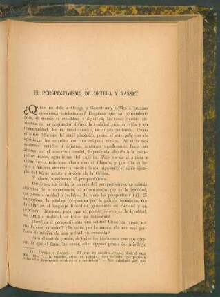 El perspectivismo de Ortega y Gasset