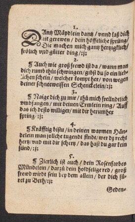 DAntz Mäydlein dantz/ vnnd laß dich || nit gerewen/