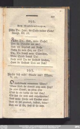 293. Fürchte dich nicht! Glaube nur! Marc. V. 56.