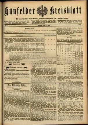 Ausgabe vom Dienstag, den 11. Juni 1912.