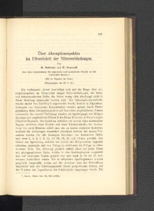 Über Absorptionsspektra im Ultraviolett der Nitroverbindungen.