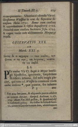 Observatio XXX. Ad Matth. XXI. 15.