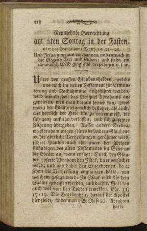 Neunzehnte Betrachtung am 2ten Sontag in der Fasten, [...]