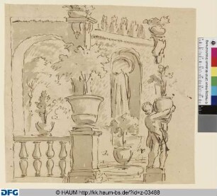 Heckengarten. Zwei Linkskulissen