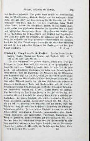 635-637 [Rezension] Rietschel, Georg, Die Kasualien