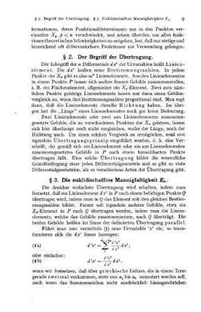 § 3. Die euklidischaffine Mannigfaltigkeit En.