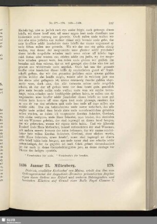 179. 1436, Januar 23. Miltenberg