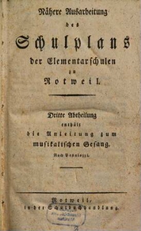 Versuch einer elementarischen Gesanglehre für Volksschulen