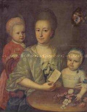Hedwig Sophie von Boyen (1735-1777) mit den Kindern Hermann und Johanna