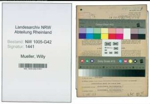 Entnazifizierung Willy Mueller , geb. 18.09.1899 (Schausteller)