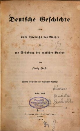 Deutsche Geschichte vom Tode Friedrichs des Großen bis zur Gründung des deutschen Bundes, 1